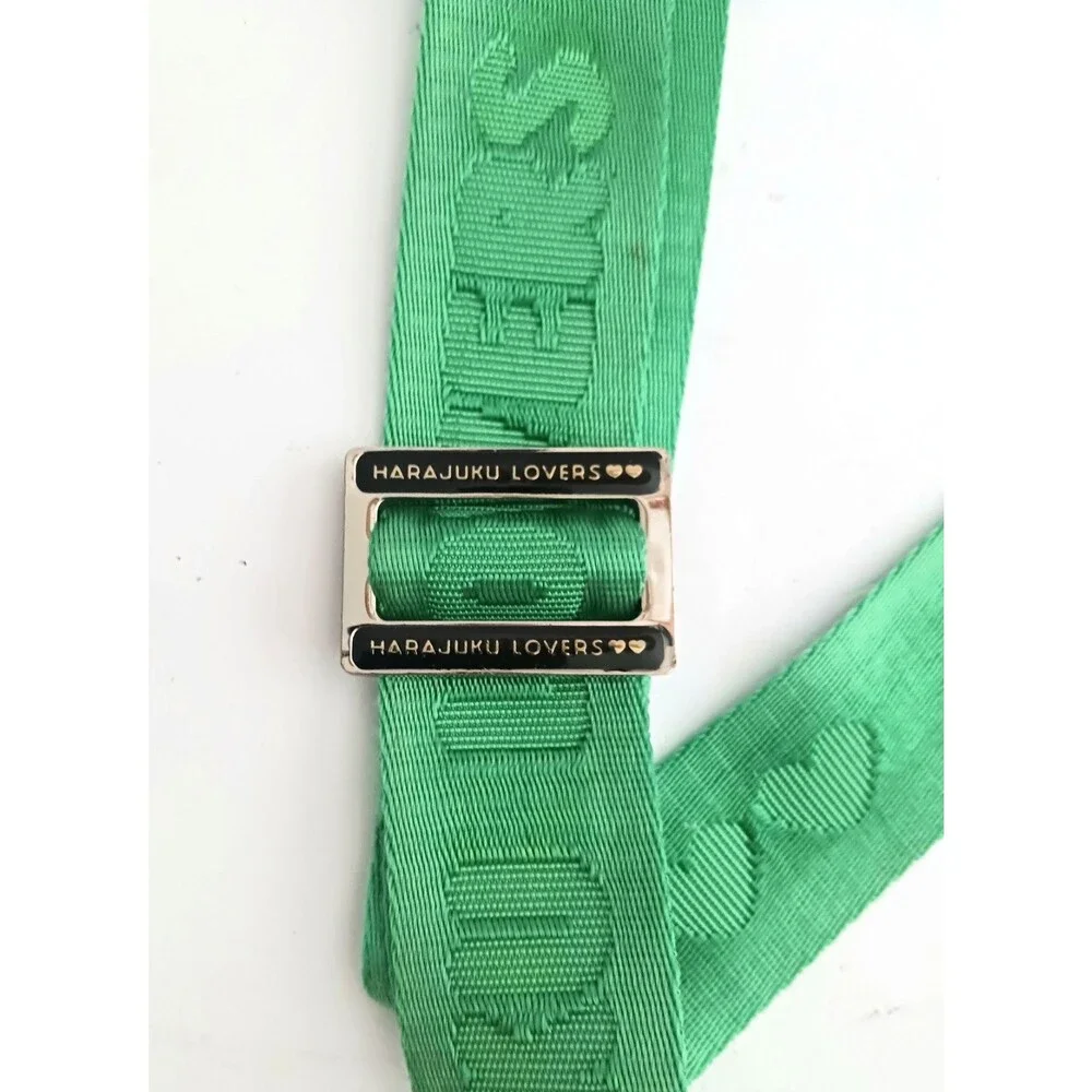 Harajuku Lovers Nylon Messenger Bag Gray / Green AOP Bag Charm 11X4X8